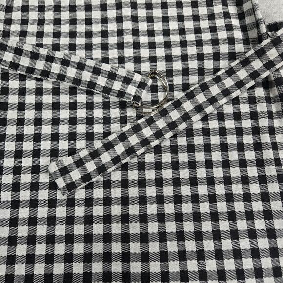 Just Polly Wom Jrs LG Plaid Sleeveless Dress Black Gray Check Belted Party Dress - Picture 7 of 10